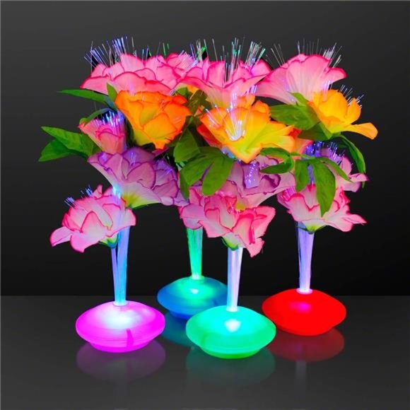 Fiber Optic LED Flower Centerpieces (Set of 12) Light Up Centerpieces for Tables - Picture 1 of 4